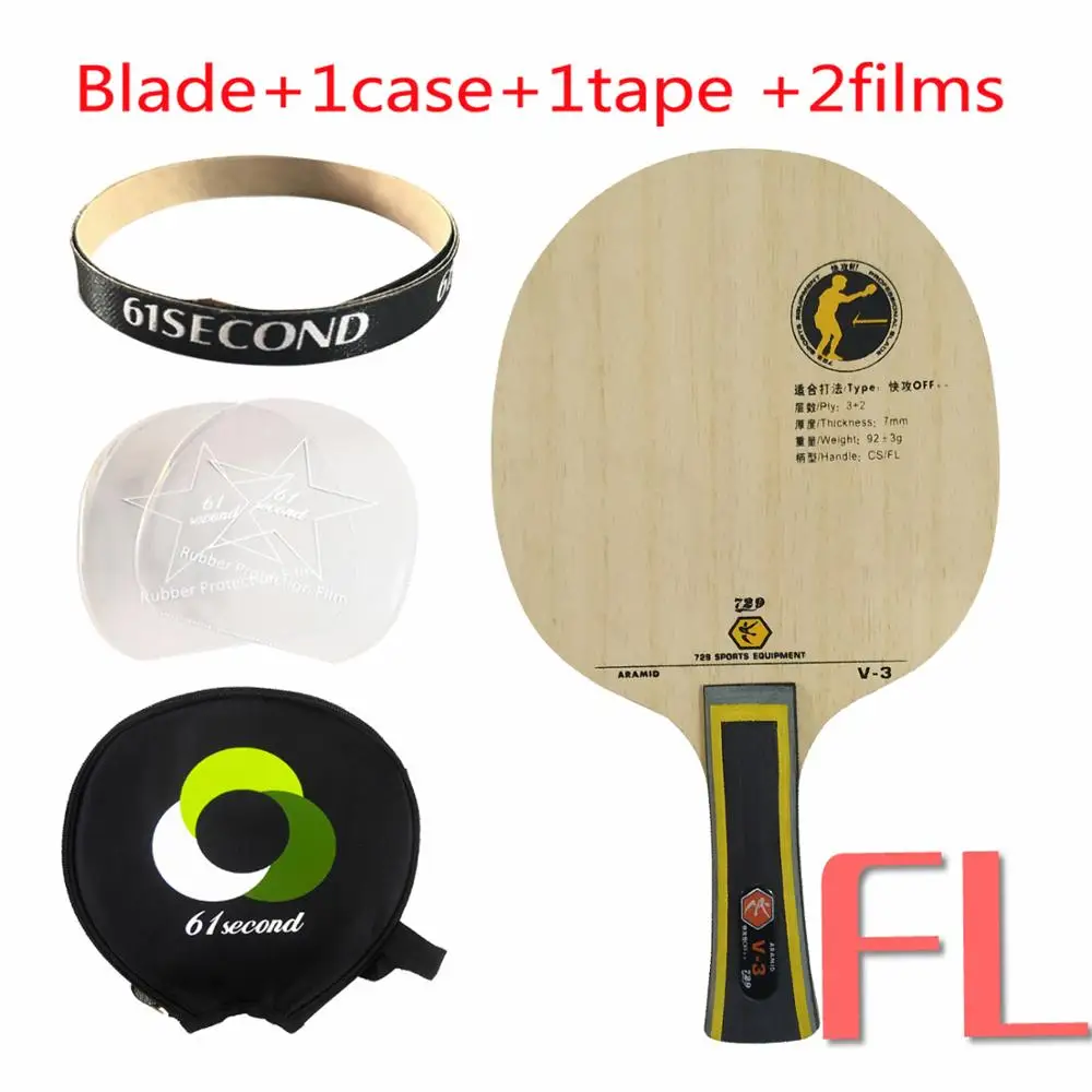 FL with Y 1 case RITC 729 V-3 Дружбы(V3, V 3) деревянный арилат-углерод OFF++ углеродное лезвие для настольного тенниса для ракетки для пинг-понга - Цвет: FL with Y 1 case
