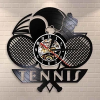 tennis logo racket court ball decor wall clock tournament tennis match grand slam vinyl record wall clock tennis players gift