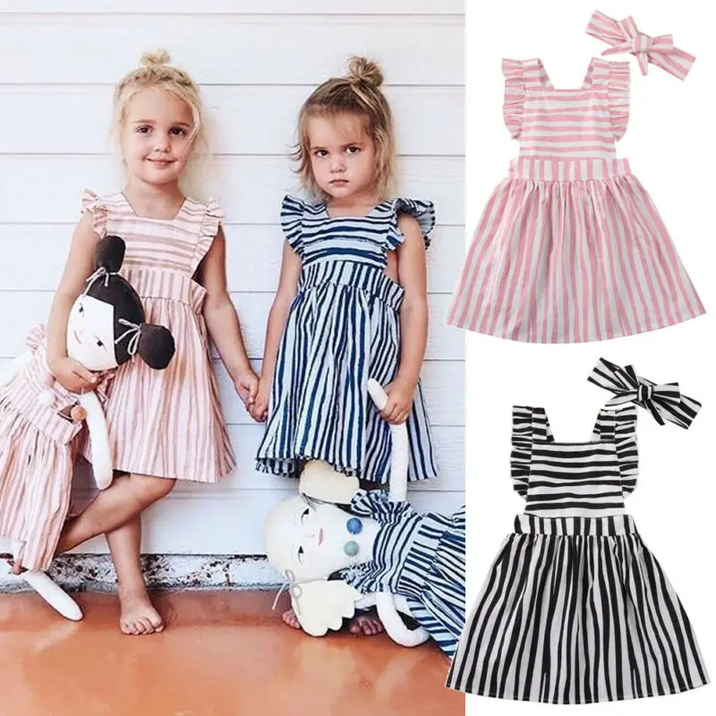 Новинка комплект из 2 предметов для новорожденных девочек в полоску платье