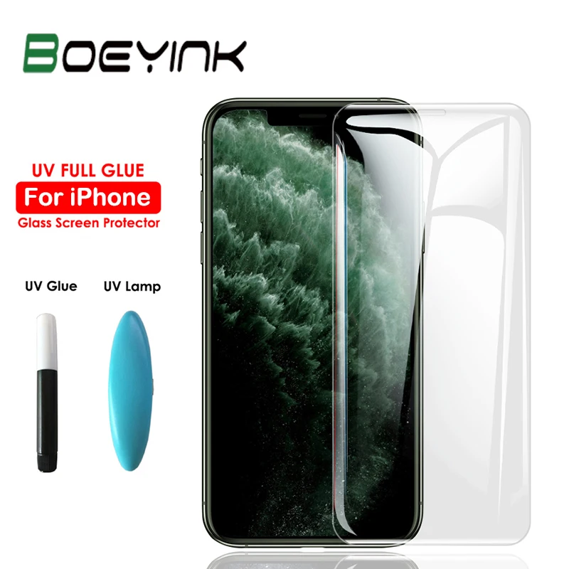 Защитная пленка для iPhone X XS Max XR закаленное стекло с нанопокрытием жидкое УФ 11 Pro 7 8