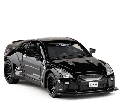 001 1:32 моделирование Nissan GTR соревнование сплава автомобиля модельная форма-литье игрушечный автомобиль детская откатная вспышка супер-бегущая машина игрушка - Цвет: 001