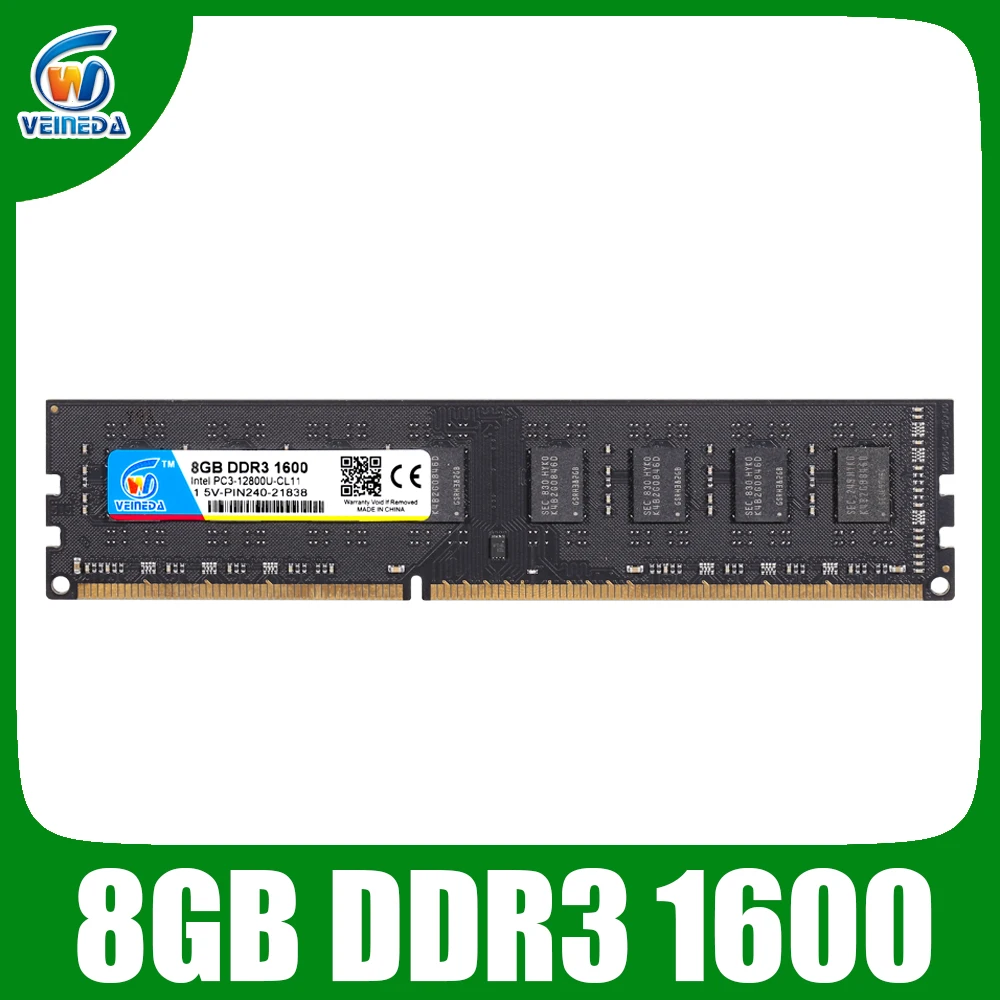 Оперативная память VEINEDA ddr3 8 ГБ 4 Гб 1600 МГц 1333 для настольных ПК DIMM 240 контактов 1 5 В