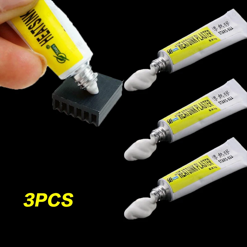 

3PCS Thermal Paste Grease Conductive Glue Heatsink Plaster Adhesive Glue Chip VGA RAM LED Cooler Radiator Cooling Good Viscosity