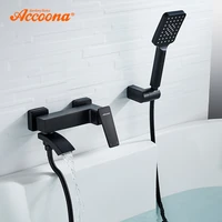 accoona black bathtub faucet short outlet pipe hot and cold water bath mixer shower faucets a63124 a63124at a63124f