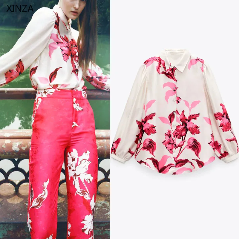 

Женская винтажная рубашка с длинным рукавом, отложным воротником и пуговицами