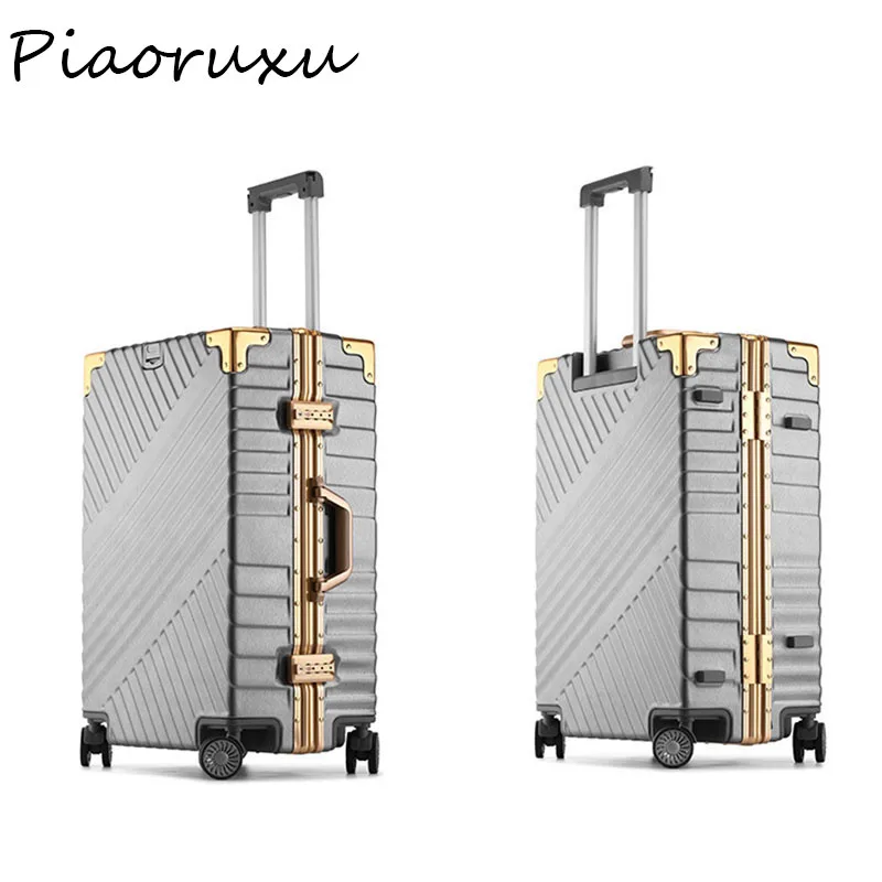 Винтажный чемодан на колесиках жесткий Дорожный с колесиками и лазерной