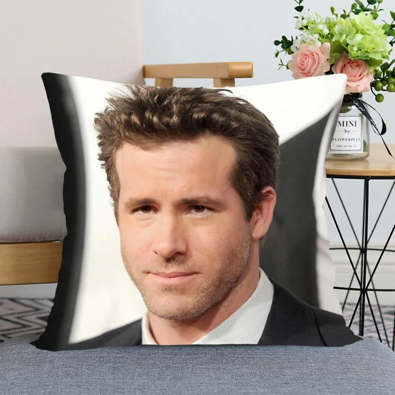 New Ryan Reynolds Pillowcase Bedroom Home Decorative Gift Pillow Cover Square Zipper Cases 40x40 45x45 Satin Soft | Дом и сад