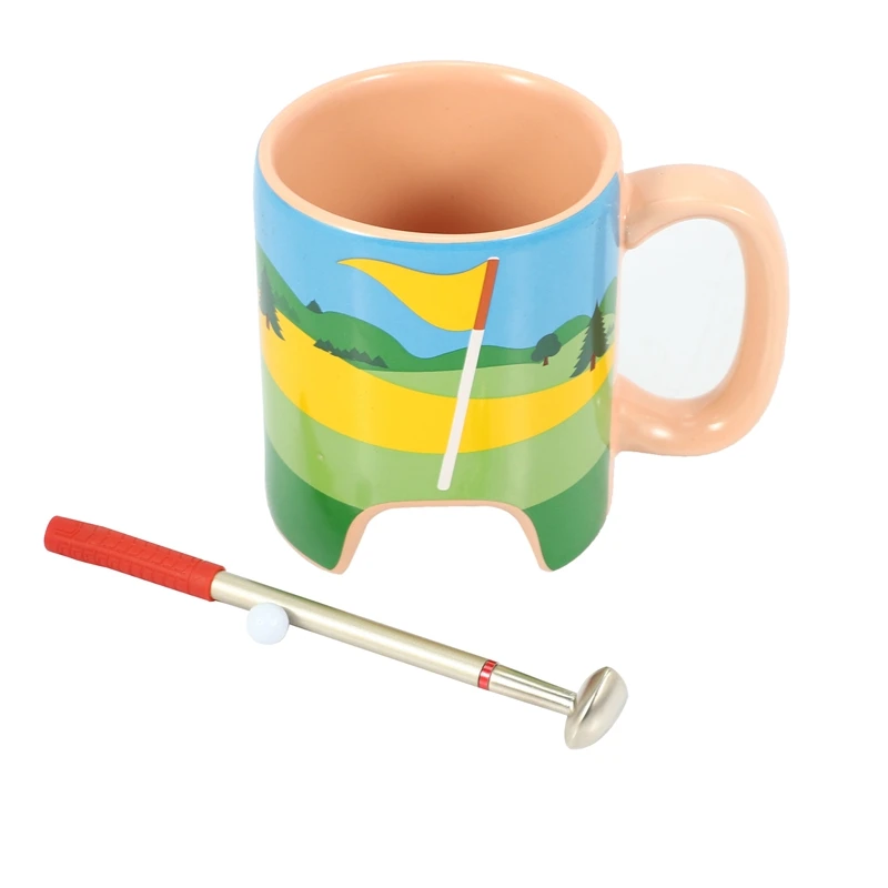 

Coffee Mug Golf Creative Golf Ceramic Cup Funny Pink Coffee Mug Office Casual Ceramic Cup Golf Stick Pen Birthday Gift