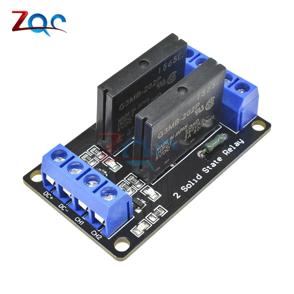 2kanal OMRON SSR релайс G3MB-202P 5 В DC 2 канала твердотельные релейные платы модуль высокого уровня предохранитель для Arduino