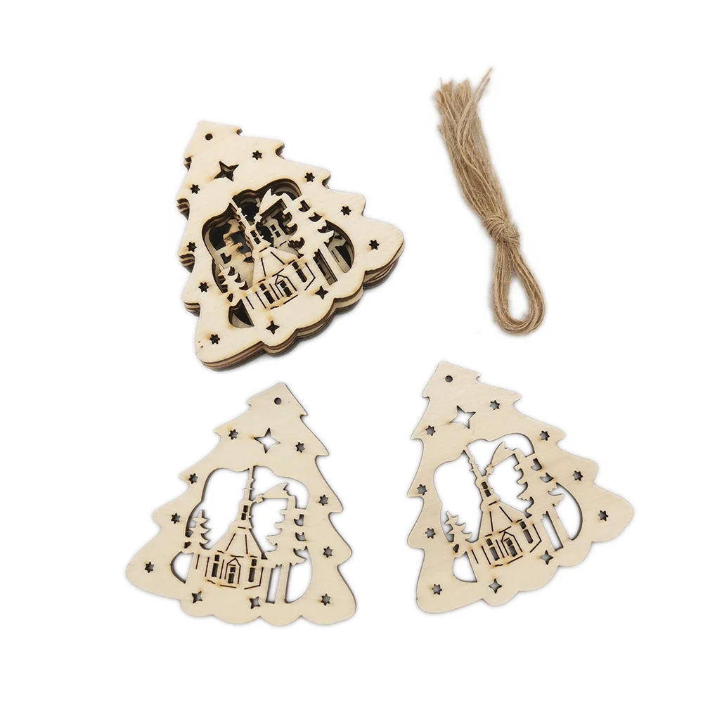 10 шт. рождественские деревянные украшения ломтики вырезы для рукоделия