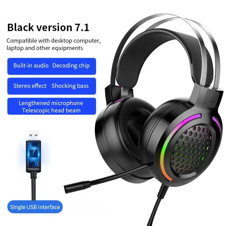 Surround игровая гарнитура стерео объемный звук USB 3 5 Jack проводной гарнитуры