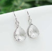 fashionable and exquisite 925 sterling silver water drop type womens earrings engagement accessories