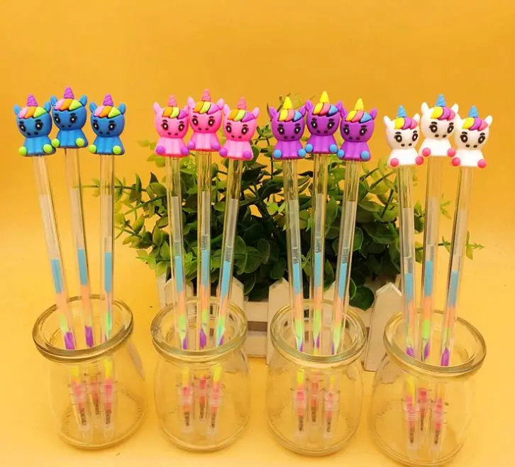 4 шт./компл. милый Единорог динозавр торт градиентные блестящие искусственные