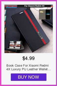 Чехол-книжка для Xiaomi Redmi 4X, роскошный чехол-книжка из искусственной кожи для Xiaomi Redmi 4X, Мягкая силиконовая задняя крышка