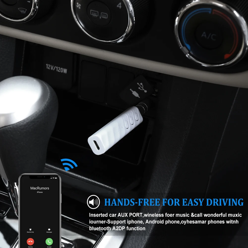 Университета Автомобильный Bluetooth AUX 3 5 мм Jack приемник громкой связи адаптер