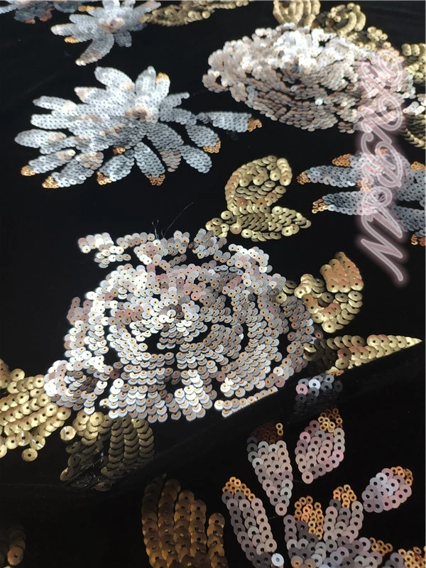 Нигерийская кружевная ткань 2019 Высококачественная бархатная с блестками тюль