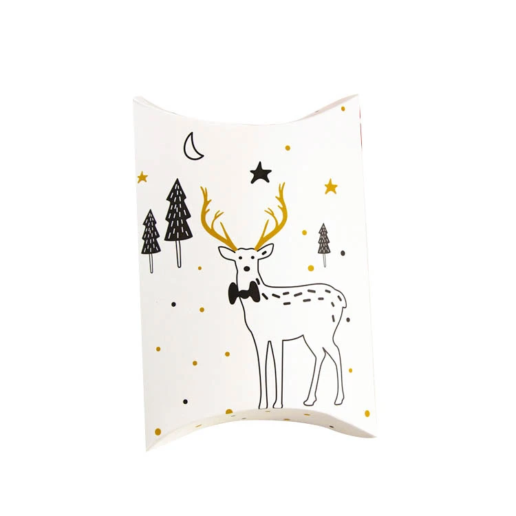 1PC Deer 1 комплект с Рождеством Подарочные наборы конфет олень и Санта Клаус гостей упаковочные подарочные коробки мешок бумажные соломинки для напитков дети подарок декор - Цвет: 1PC Deer