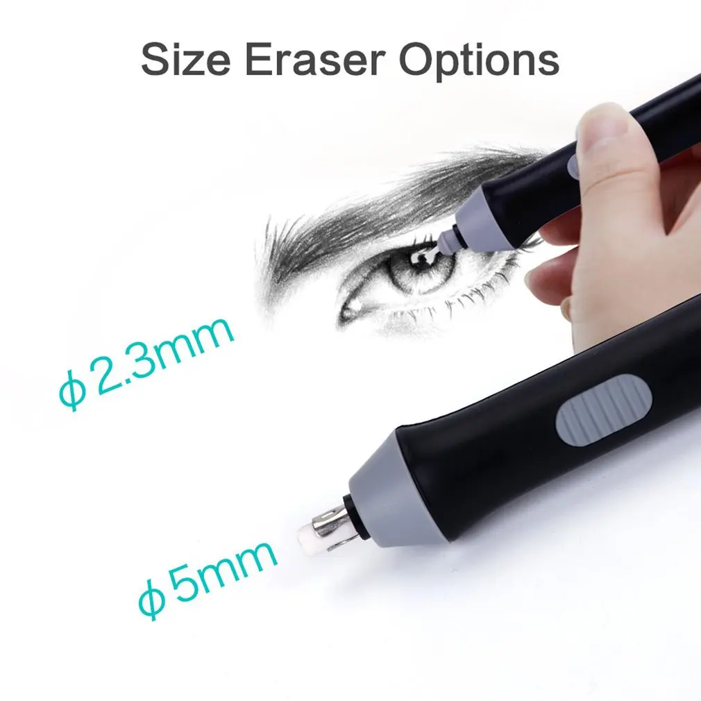 

Adjustable Electric Pencil Eraser Kit Battery Operated Highlights Erasing Effects For Sketch Drawing with 22pcs Rubber Refills
