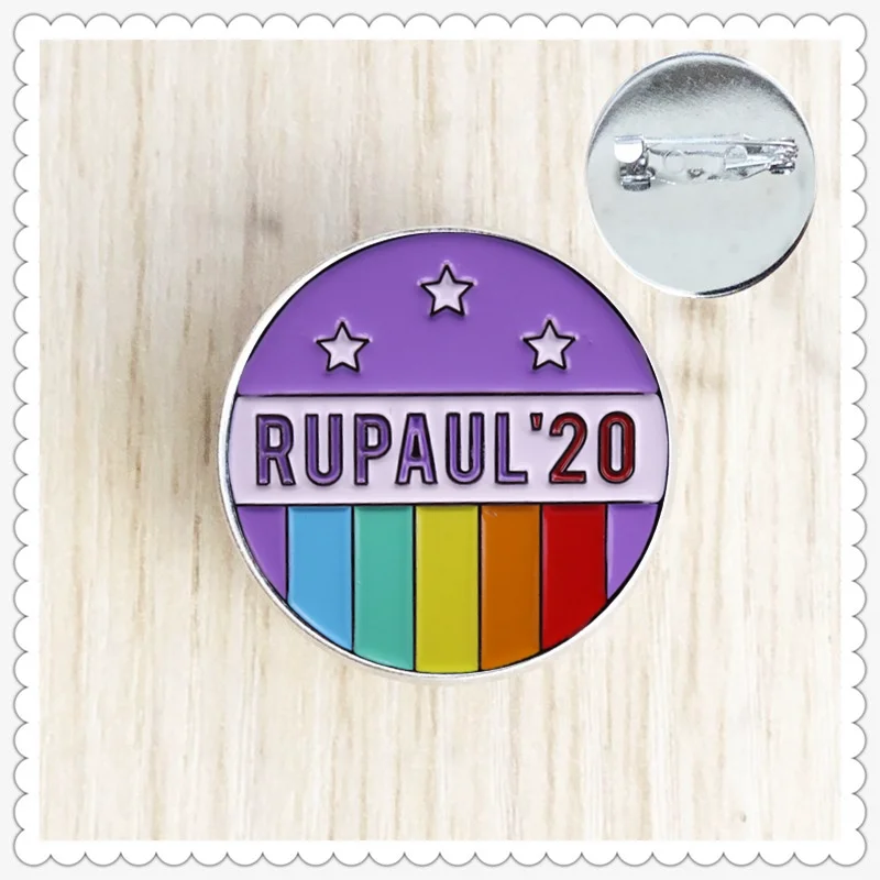 Rupauls: 20 брошь в виде надписей с отворотами и надписью gay pride фото 25 мм значок