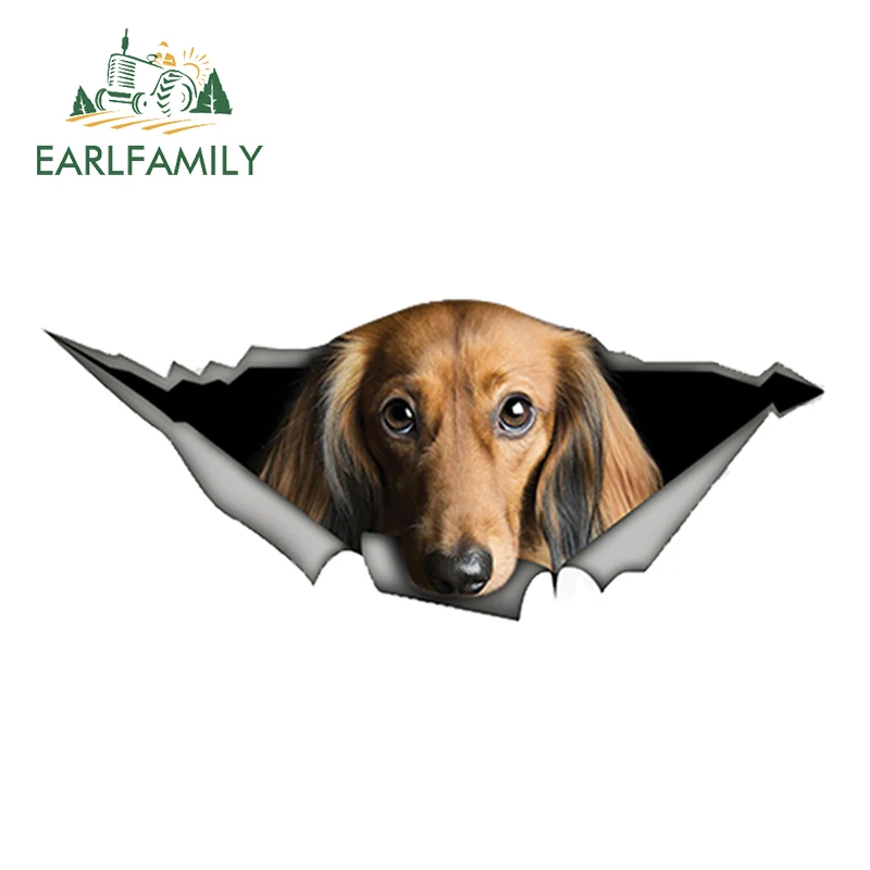 EARLFAMILY 13 см x 5 4 красная длинная такса Автомобильная наклейка рваная металлическая