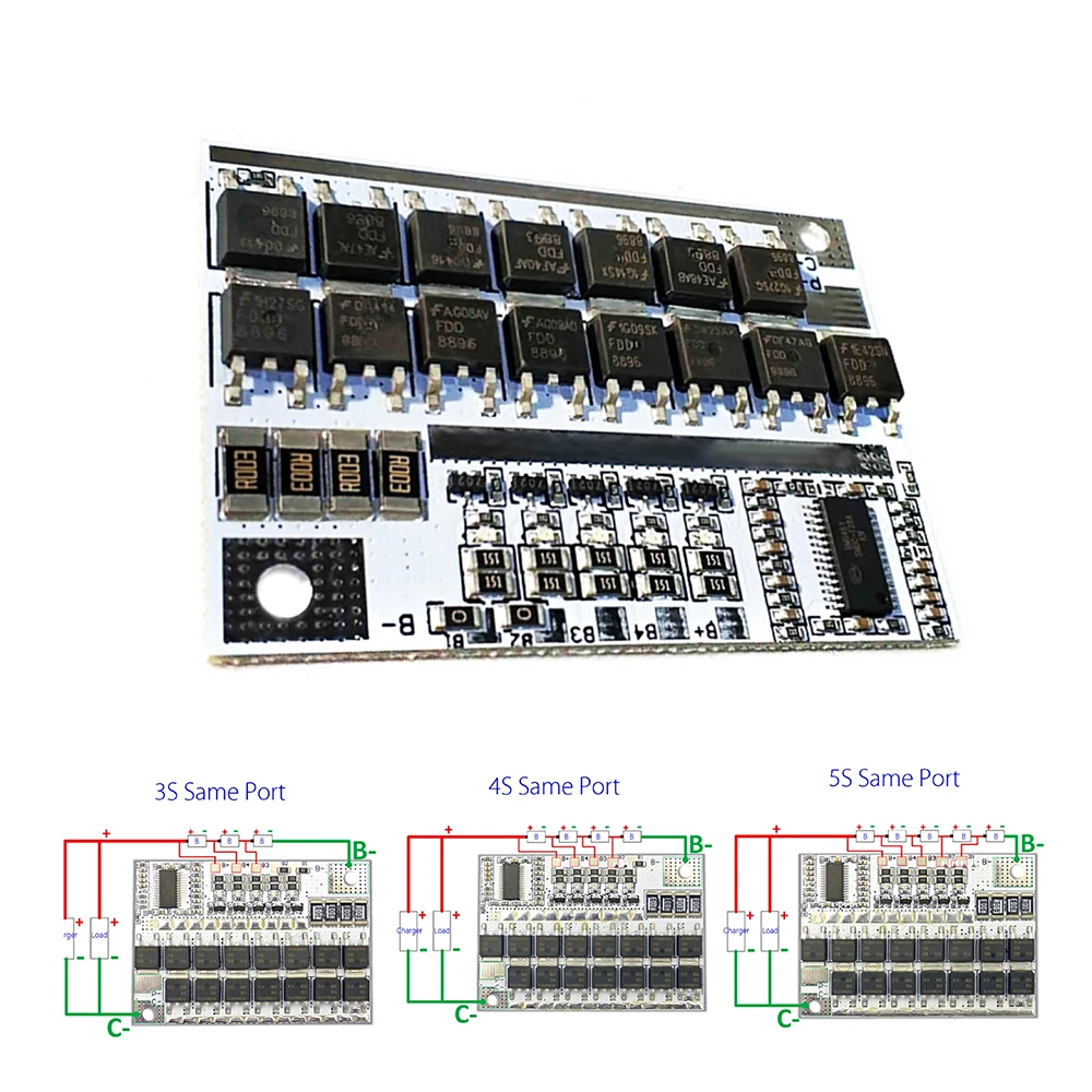 

3S/4S/5S BMS 12V 16.8V 21V 100A Li-ion LMO Ternary Lithium Battery Protection Circuit Board Li-POLYMER Balance Charging Module