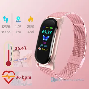 temperature measure fashion steel smartwatch women electronic led wrist watch for andriod ios clock fitness tracker smartwatch free global shipping