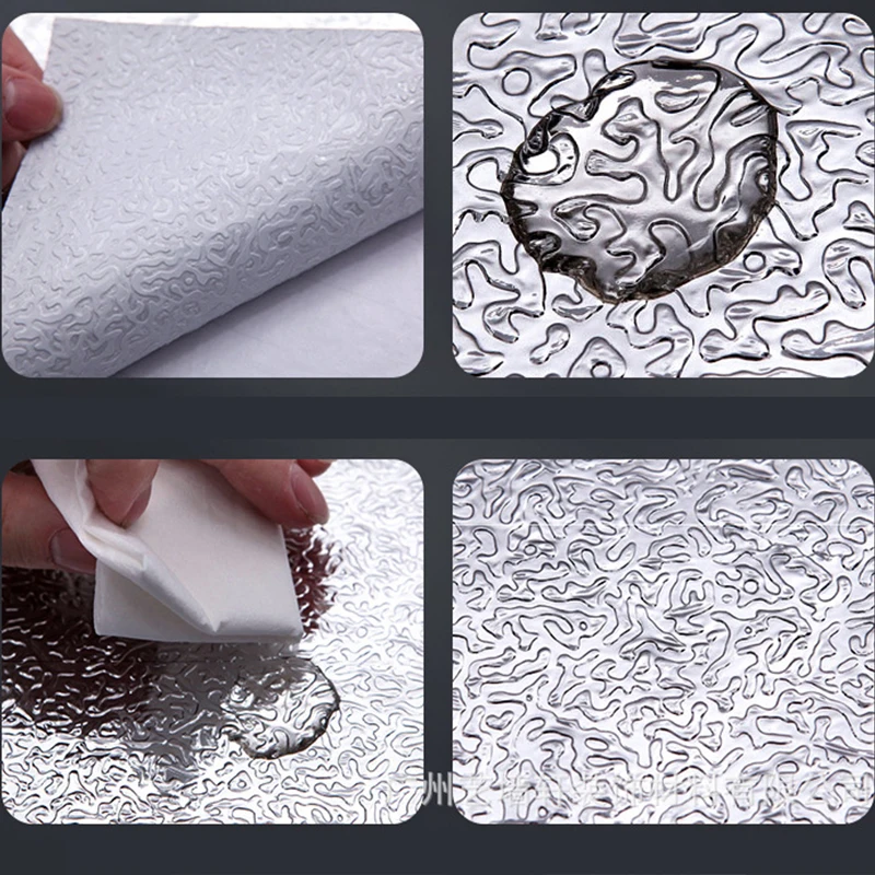 

Kitchen Oil-proof Waterproof Sticker Aluminum Foil Cooker Cabinet Self-adhesive Wall Sticker Diy Wallpaper Stove Sticker