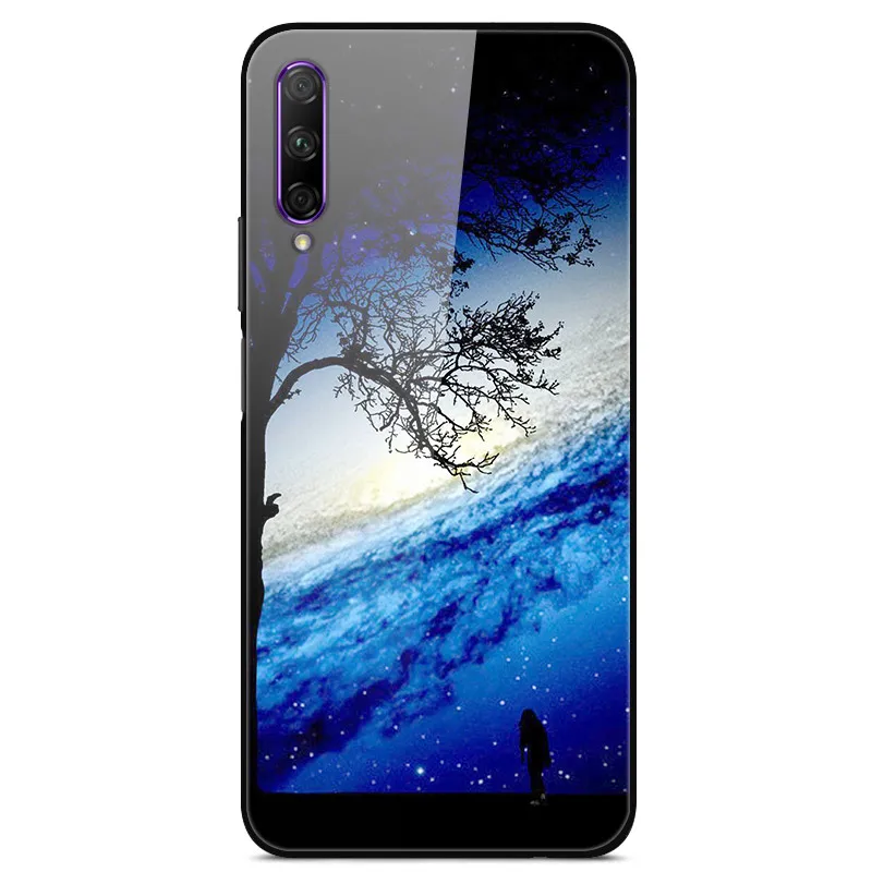 

Glass Case For Meizu 16T Phone Case Phone Shell Phone Cover Back Bumper Star Sky Pattern