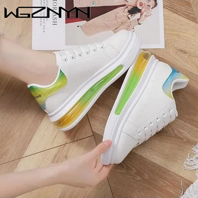 

New Brand Spring Tenis Feminino Lace-up White Shoes Woman PU Leather Solid Color Female Shoes Casual Women Shoes White Sneakers