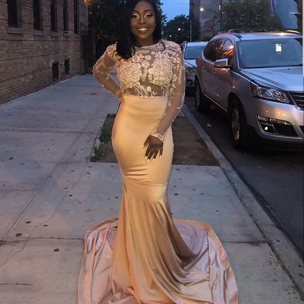 Черный для девочек в африканском стиле платье выпускного вечера Длинные 2020 Новое