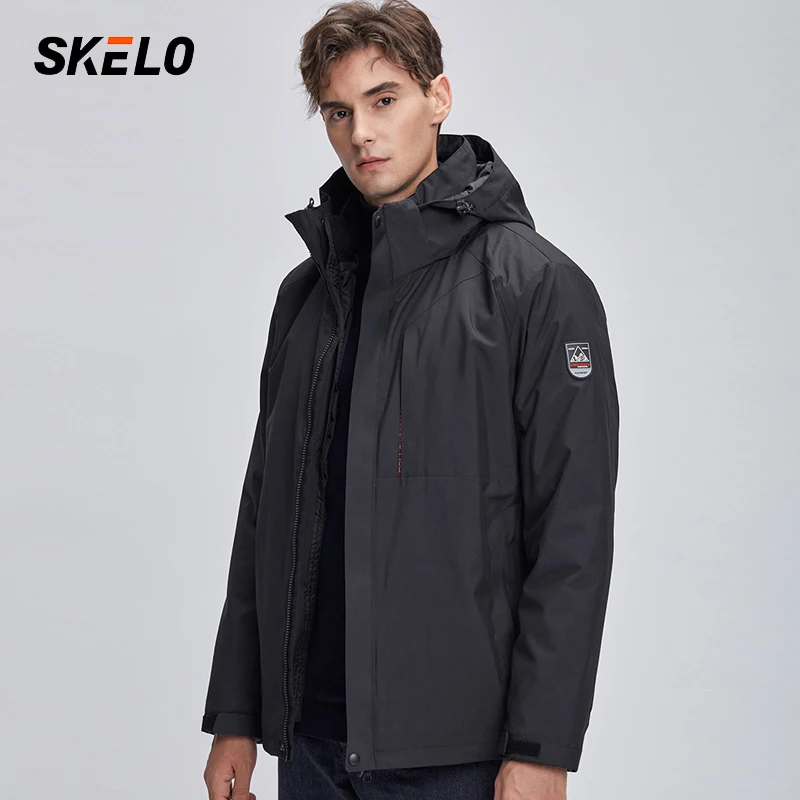 

Мужская зимняя Лыжная куртка с капюшоном, Модная парка средней длины, мужская куртка для сноуборда с капюшоном, повседневное утепленное пал...