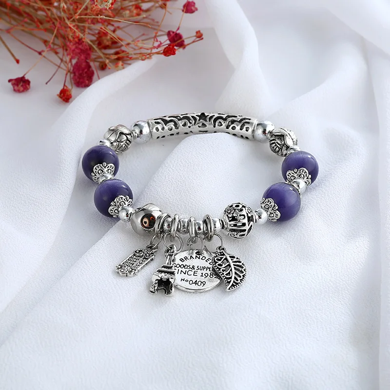 

CARERJEW New Ethnic Style Colored Glaze Bracelet Unisex Zircon Beaded Bracelet Net Celebrity Same Bracelet Black Lives Matter