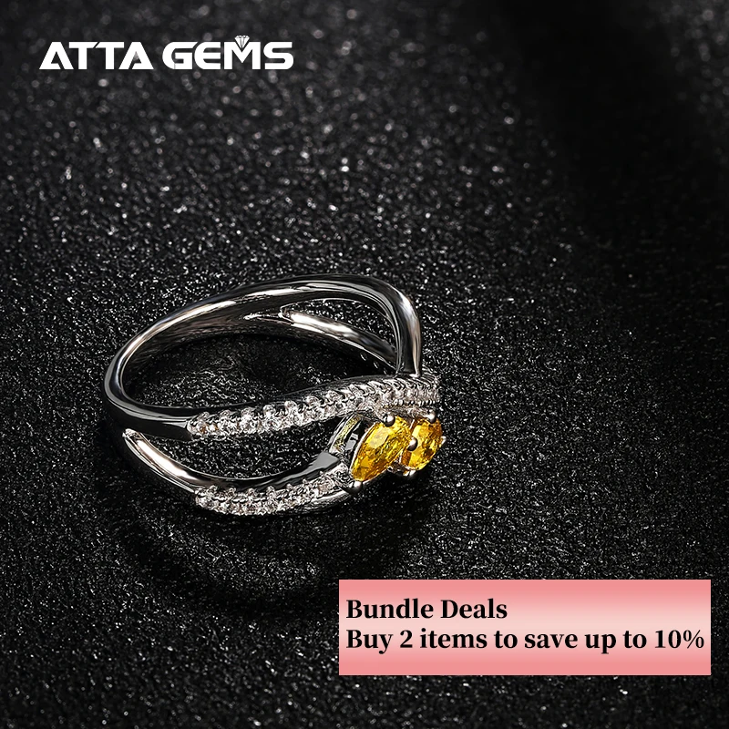 Yellow Sapphire Sterling Silver Ring for Women Exquisite Style Real Created Young Lady | Украшения и аксессуары