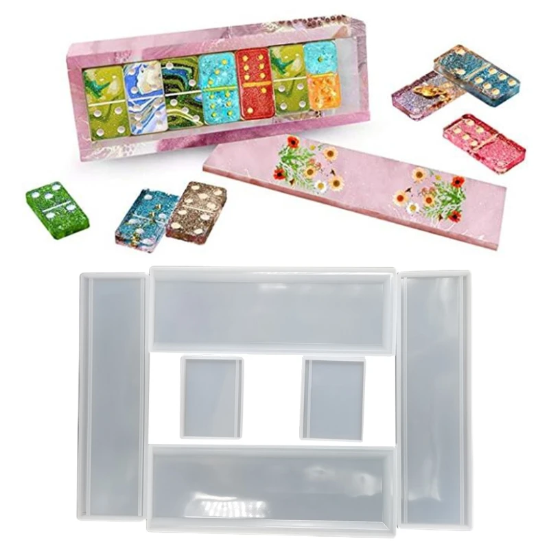 

1 Set Domino Storage Box Epoxy Resin Mold DIY Crafts Casting Tools Jewelry Container Organizer Holder Silicone Mould Drop ship