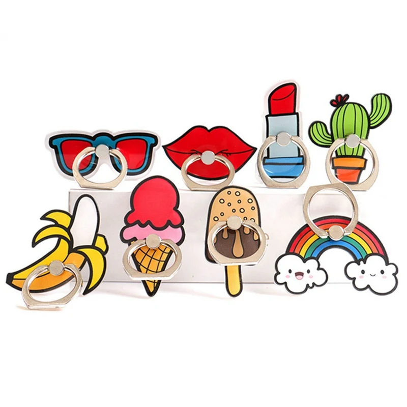 1 шт мультфильм красные губы мороженое Радуга кактус Мобильная подставка кольцо