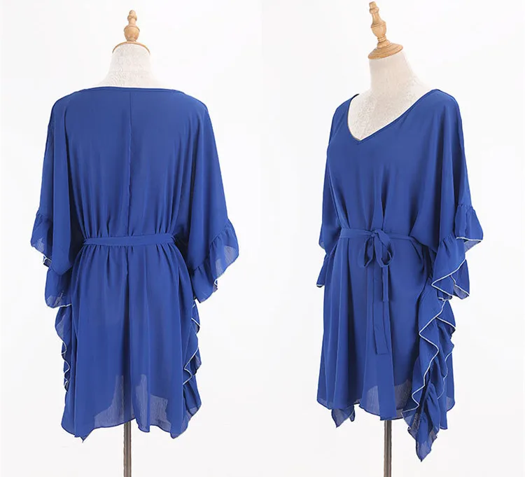Шифоновая накидка на бикини с оборками женское пляжное платье для пляжа женская