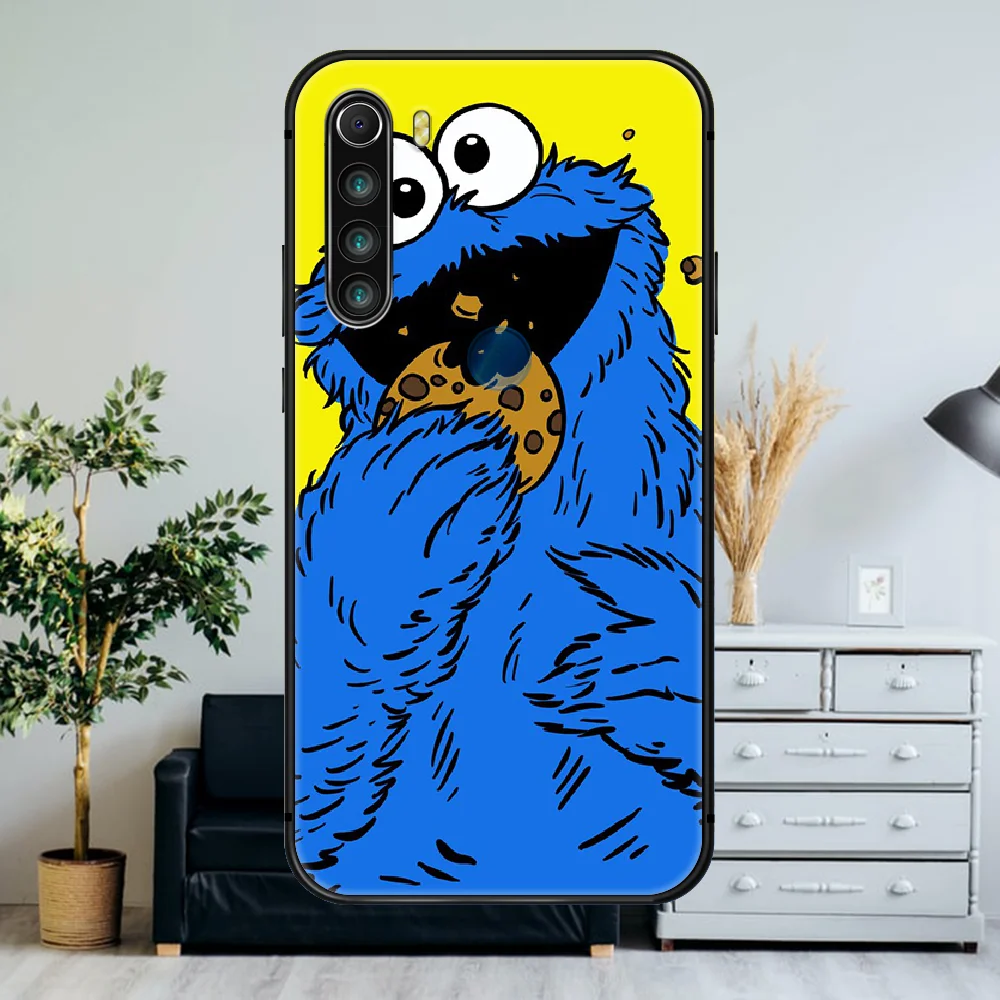 

cartoon Cookie Monster Phone Case For Xiaomi Redmi Note 7 8 8T 9 9S 4X 7 7A 9A K30 Pro Ultra black Bumper Luxury Waterproof