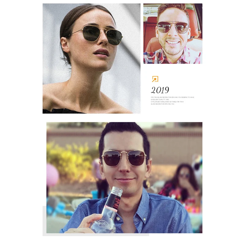 

New 2019 Vintage Square Metal Frame Aviation Sunglasses Men/Women Classic Gradient Pilot Retro Brand Design Hot Black Green Blue