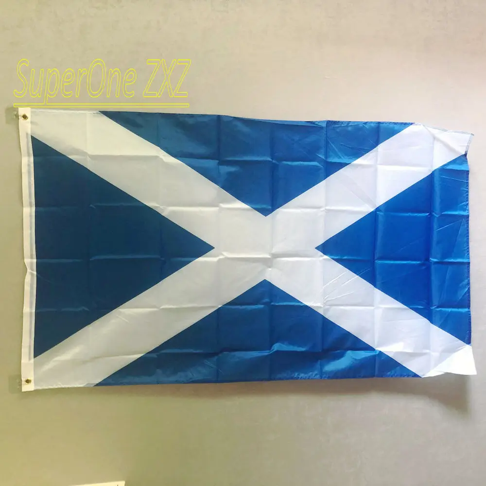 ZXZ Бесплатная доставка шотландский Флаг 90x150 см 3x5 футов scottland крест флаг