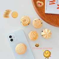 cookies shaped bracket folding mobile phone holder stand for iphone xiaomi pocket socket support telephone finger ring grip tok