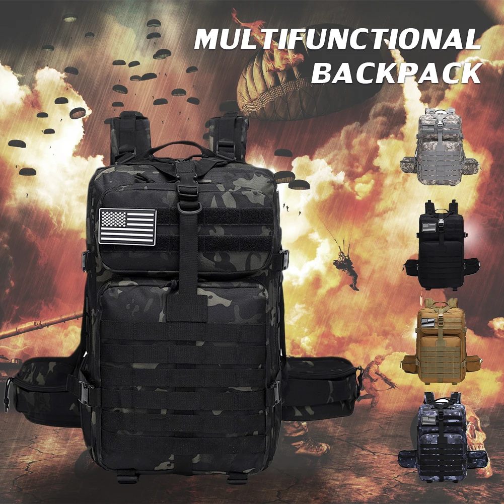 

Military Backpack EDC Molle Pack Outdoor Tactical Army Backpack 800D Waterproof Bag for Camping Hiking Trekking Backpacking