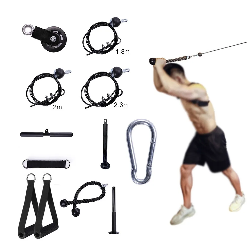 

Fitness DIY Pulley Cable Machine Equipment Biceps Triceps Arm Strength Training Equipment High Drop Down DIY 360-degree Rotation