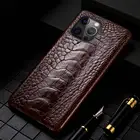 Чехол для iPhone 13 Pro Max, 12 Mini, 11, 12 Pro MAX, X, XS Max, XR, 6s, 8, 7 Plus, SE 2020 из натуральной кожи со страусиными лапками