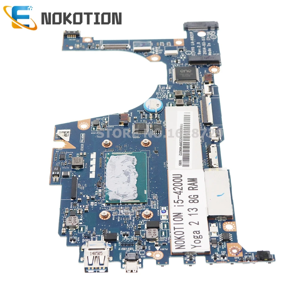 nokotion zivy0 la a921p main board for lenovo yoga 2 13 laptop motherboard with i5 4200u cpu 8gb ram free global shipping