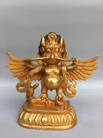 8chinese folk collection old bronze gilt roc garuda statue buddha protector office ornaments town house exorcism