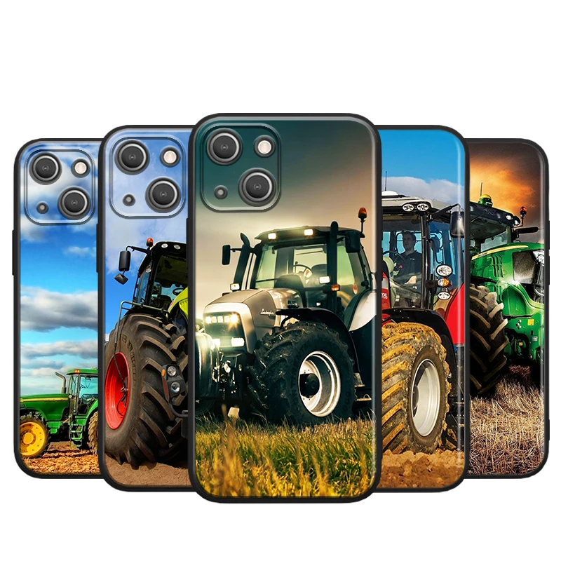 

Farm Vehicle Tractor for Apple iPhone 13 12 11 Pro Max Mini XS Max X XR 6S 6 7 8 Plus 5S SE2020 Soft Black Phone Case