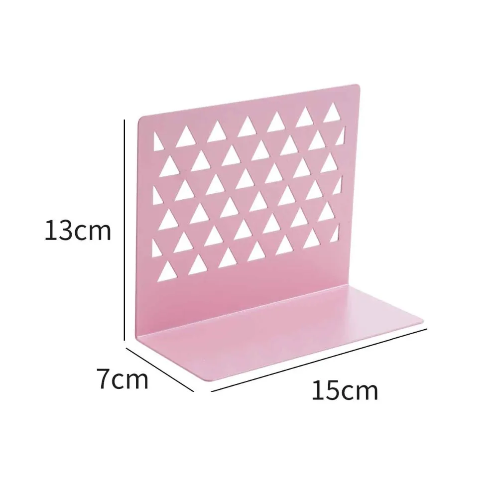 

Metal Hollow Desktop Organizer Bookends Desk Book Holder Creative Bookshelf Office Organizer Bookends