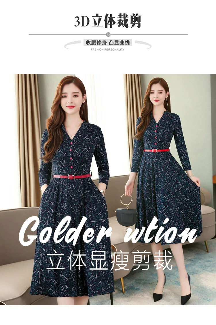 Винтажное Хлопковое платье-миди Boho с принтом; сезон осень-зима; 3XL; большие размеры; платье с длинными рукавами; элегантные женские облегающие вечерние платья