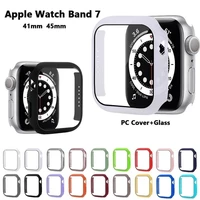 glasscover for apple watch 7 case 45mm 41mm protector shell iwatch series s7 bumperscreen for apple watch 7 45mm accessories