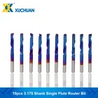 Набор концевых фрез с одной канавкой, 3,175 дюйма, 10 шт.